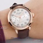 HZ Factory Glashutte Senator Sixties Chronograph Rose Gold Case Silver Dial 42 MM 9100 Automatic Watch